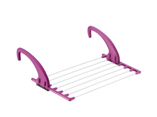 Meliconi Stendibiancheria per termosifone con alluminio Lock Radiator, 5 mt di stenditura, colore Fucsia, 52.5 x 34 x 4 cm. Made in Italy