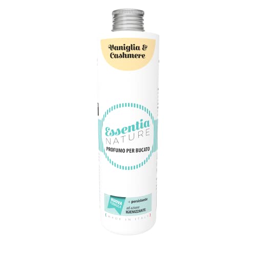 ESSENTIA Essenza Profumo per Bucato con Igienizzante, Profumatore per Lavatrice con Estratti di Oli Essenziali Naturali (Vaniglia e Cashmere, 500 ml (Confezione da 1))