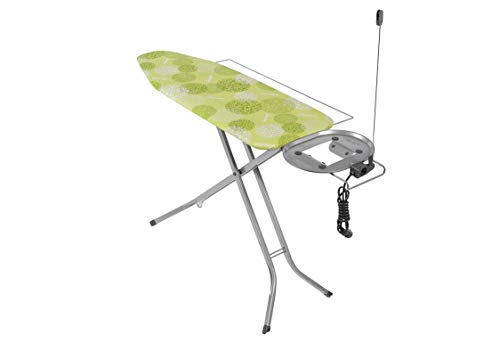 Vileda Asse da Stiro Perfect 2in1 Plus, con Portacaldaia, con Presa, Estraibile, Extra Large, per Camicie e Lenzuola, Professionale, Regolabile in Altezza, Metallo, Verde, 172 x 8.5 x 44.5 cm