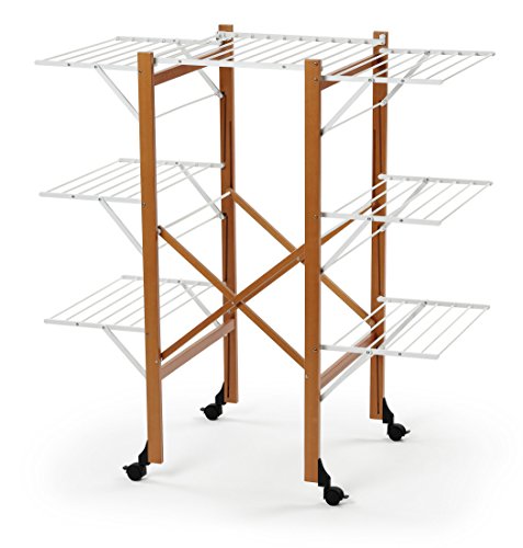 Arredamenti Italia Stendibiancheria 602 AQUILONE, Legno - Chiudibile - Estensibile - 35 mt stendibili - Finitura Ciliegio