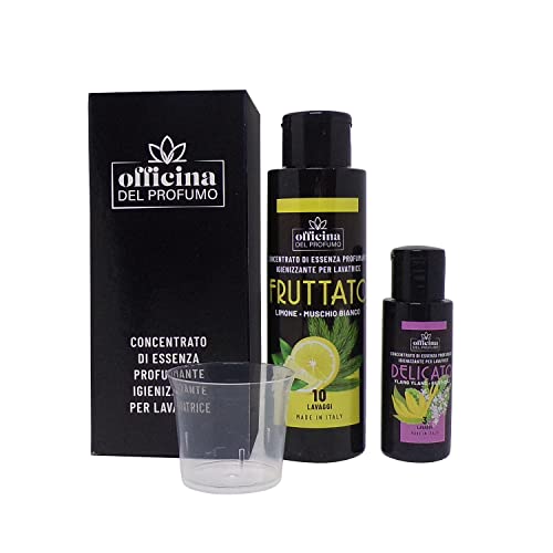 OFFICINA DEL PROFUMO ESSENZA PROFUMANTE PER BUCATO 100ML LIMONE MUSCHIO BIANCO (+30ML FRAGRANZE CASUALI) CONCENTRATO, FORTE, CON IGIENIZZANTE