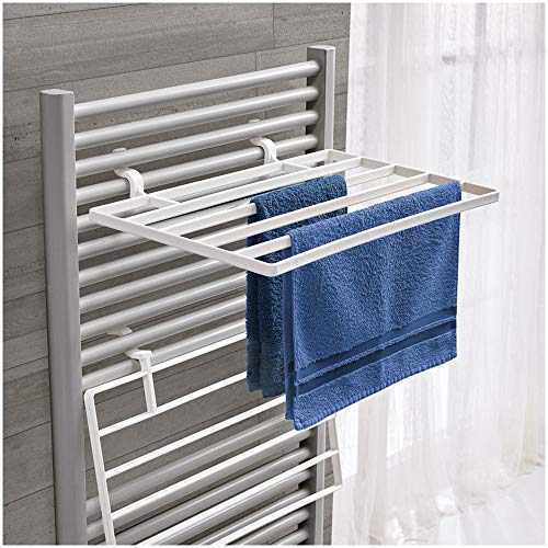 Inbagno Stendibiancheria in Polipropilene per Scaldasalviette Termoarredo bianco 51 x 36 cm Portata 5 kg, Indumenti